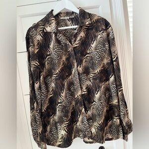Vintage KAKTUS Animal Print Button Down 🤎🖤